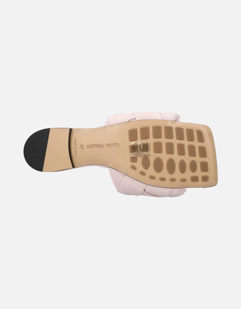 Intrecciato Leather Flat Sandals with Rubber-Injected Outsole