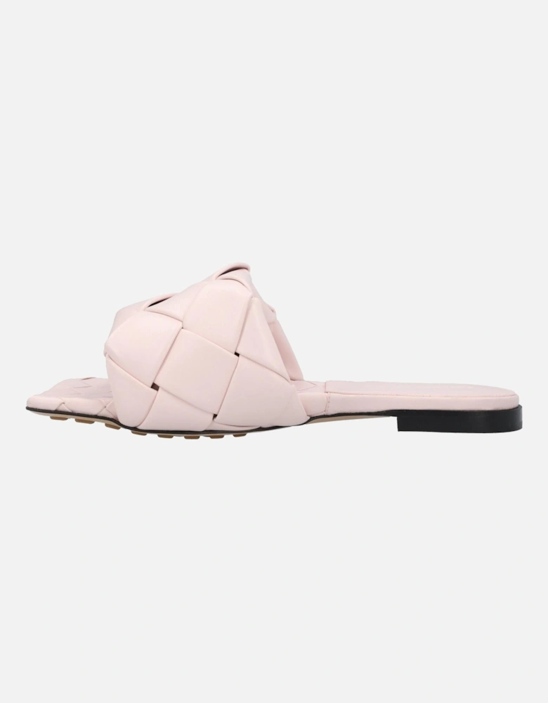 Intrecciato Leather Flat Sandals with Rubber-Injected Outsole