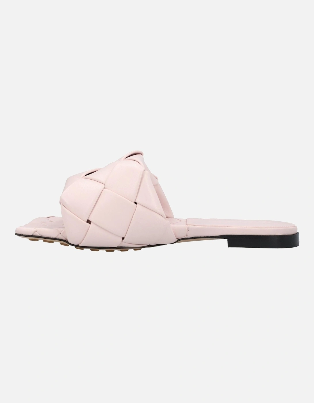 Intrecciato Leather Flat Sandals with Rubber-Injected Outsole