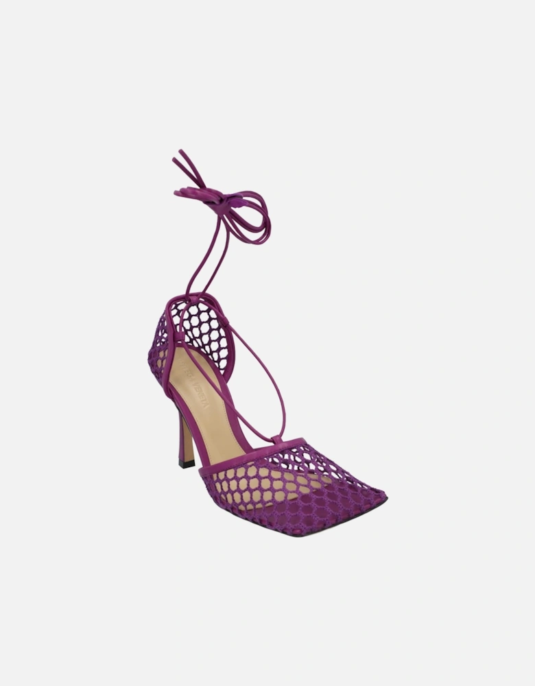 Lace-Up Mesh Sandals with Rubber Sole