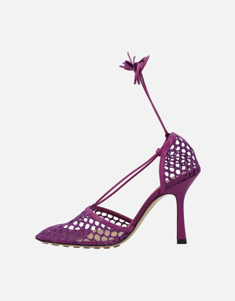 Lace-Up Mesh Sandals with Rubber Sole