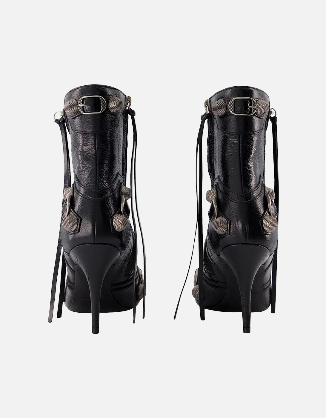 Grained Leather Ankle Boots with Side Zipper