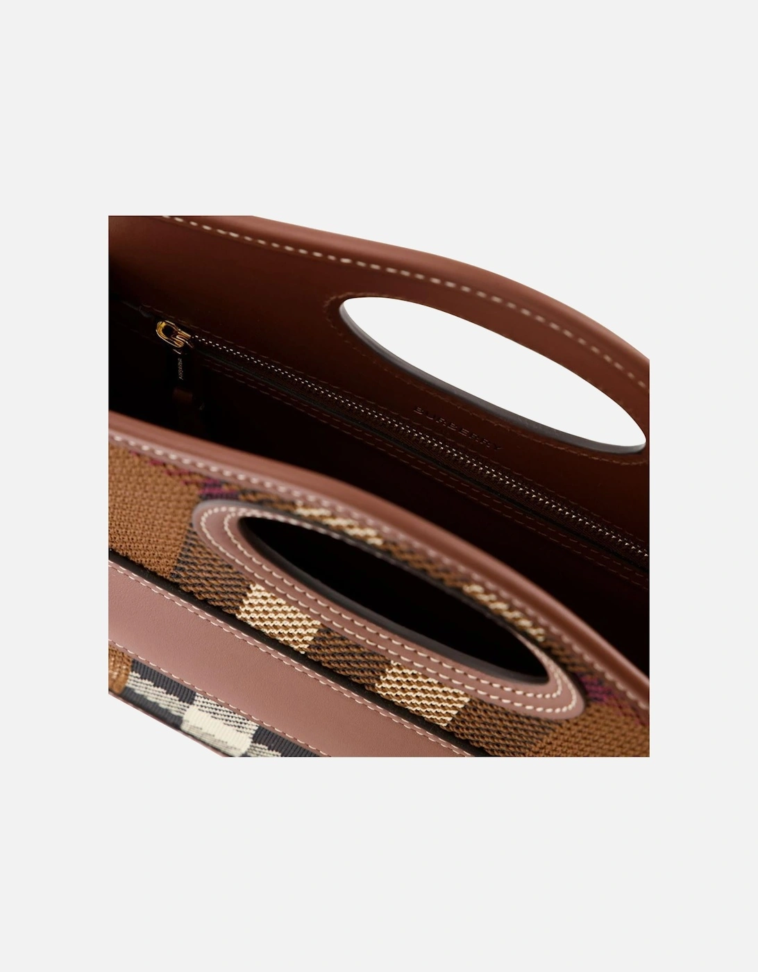 Brown Canvas Mini Pocket Bag with Adjustable Strap and Patch Pocket