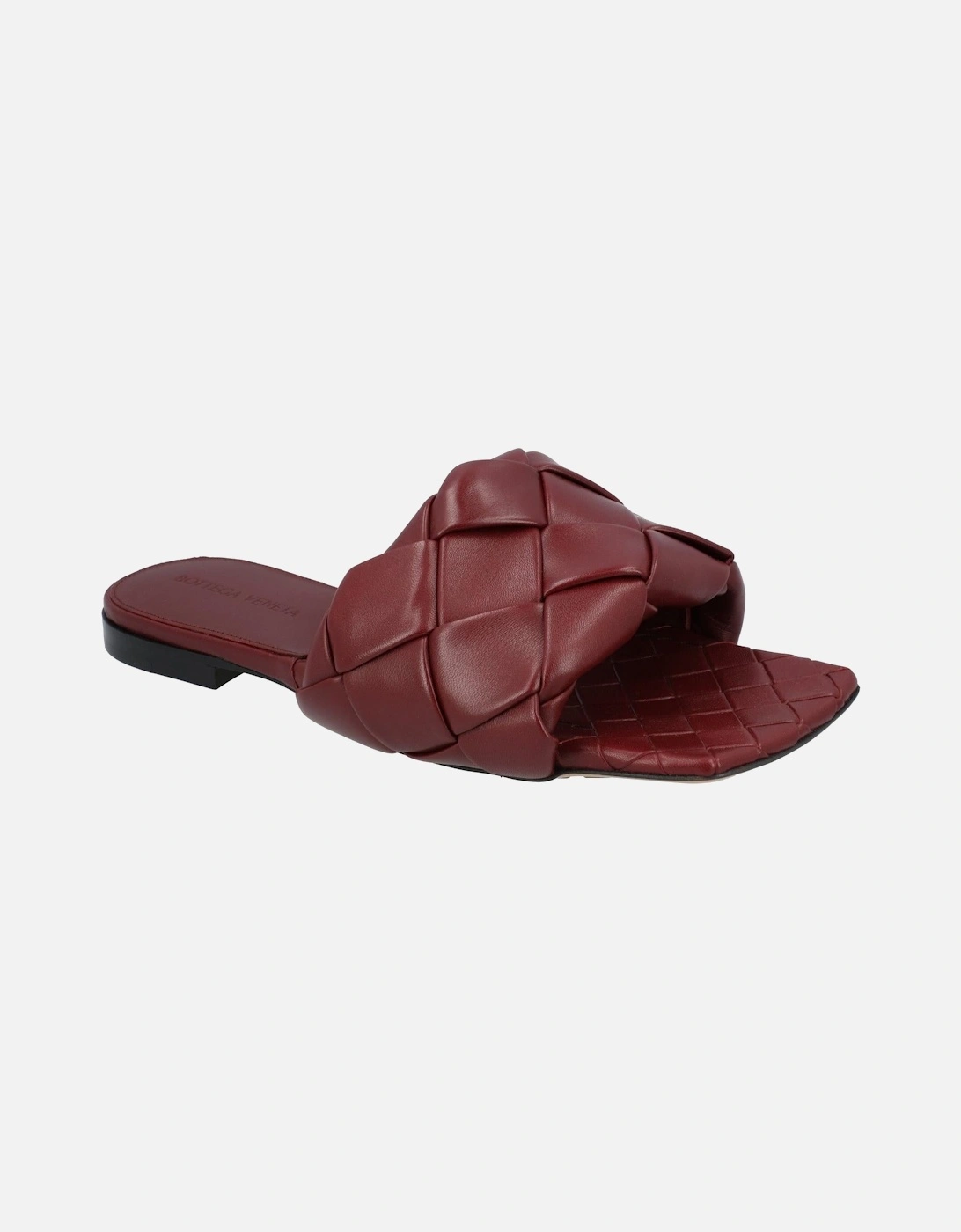 Intrecciato Leather Flat Sandals with Rubber-Injected Outsole