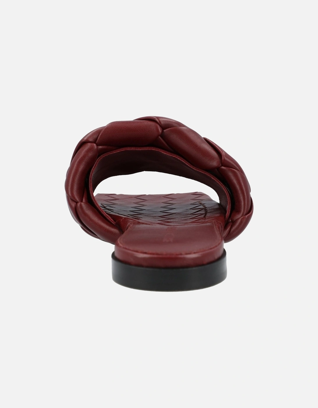 Intrecciato Leather Flat Sandals with Rubber-Injected Outsole