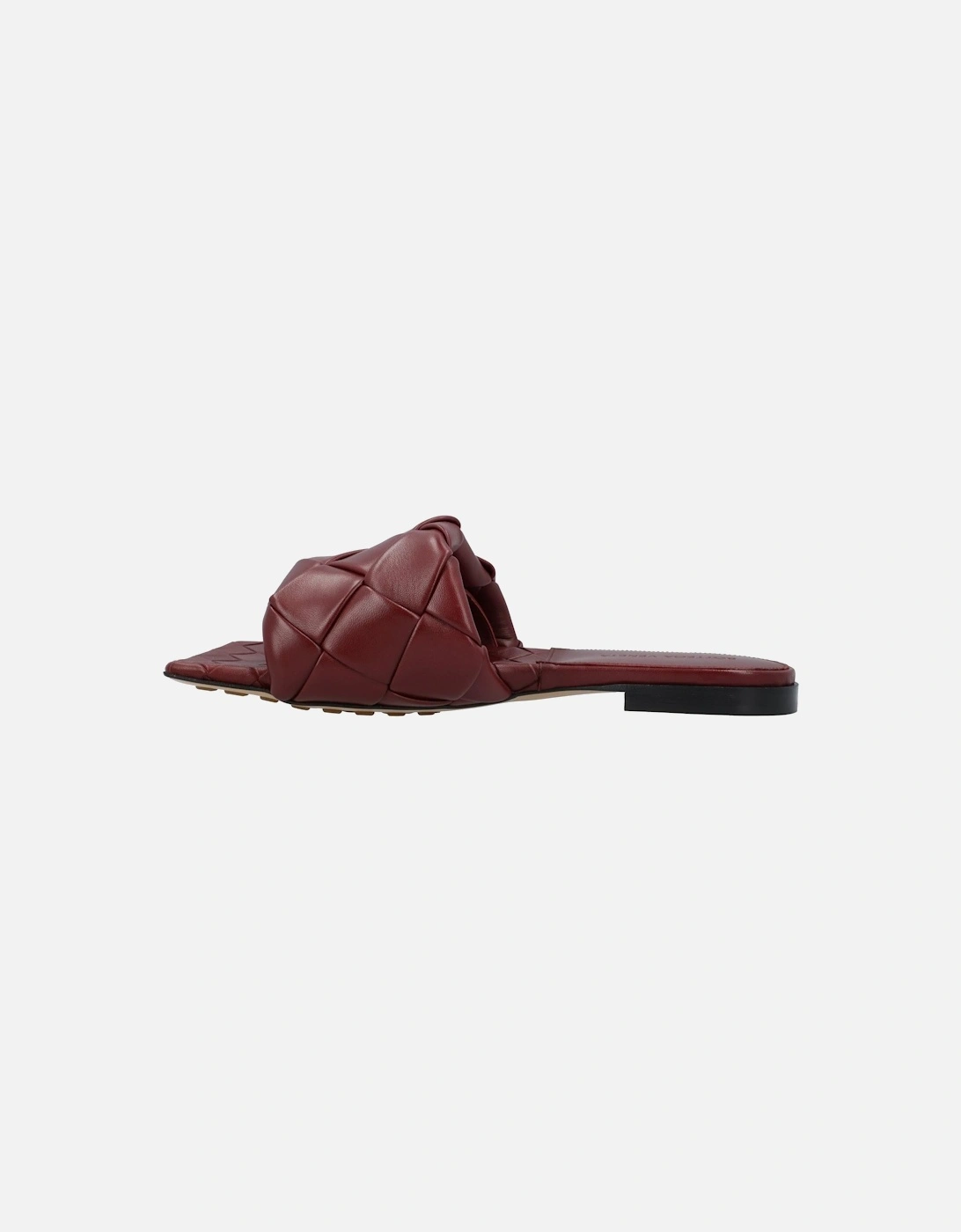 Intrecciato Leather Flat Sandals with Rubber-Injected Outsole