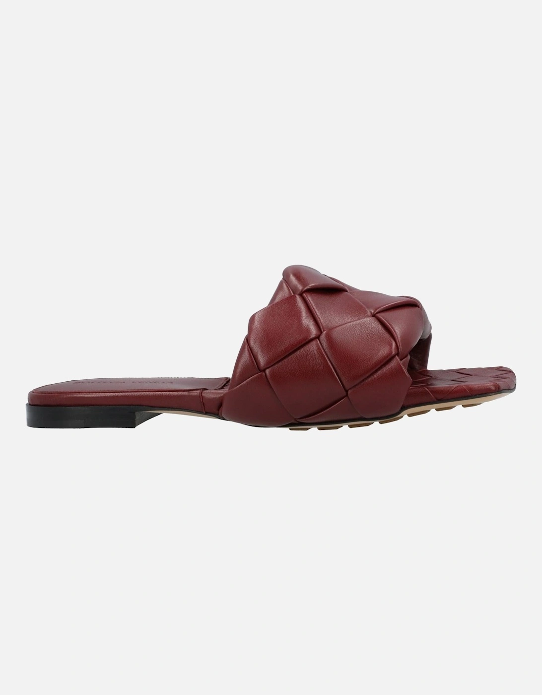 Red Intrecciato Leather Flat Sandals, 6 of 5