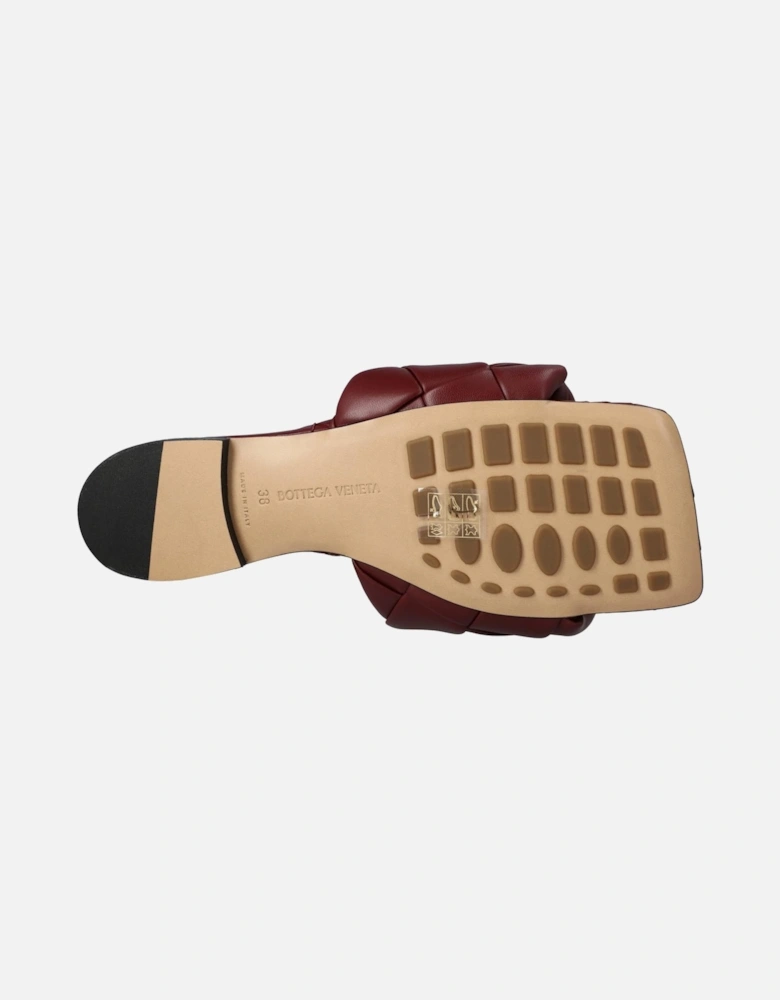 Intrecciato Leather Flat Sandals with Rubber-Injected Outsole