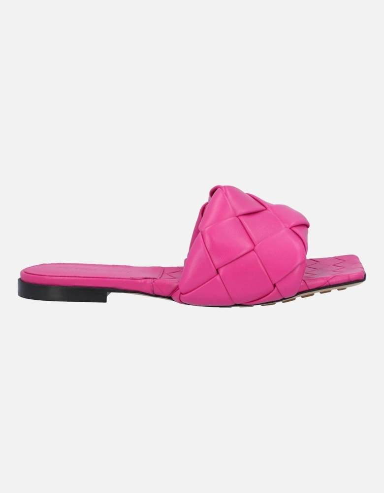 Intrecciato Leather Flat Sandals with Rubber-Injected Outsole