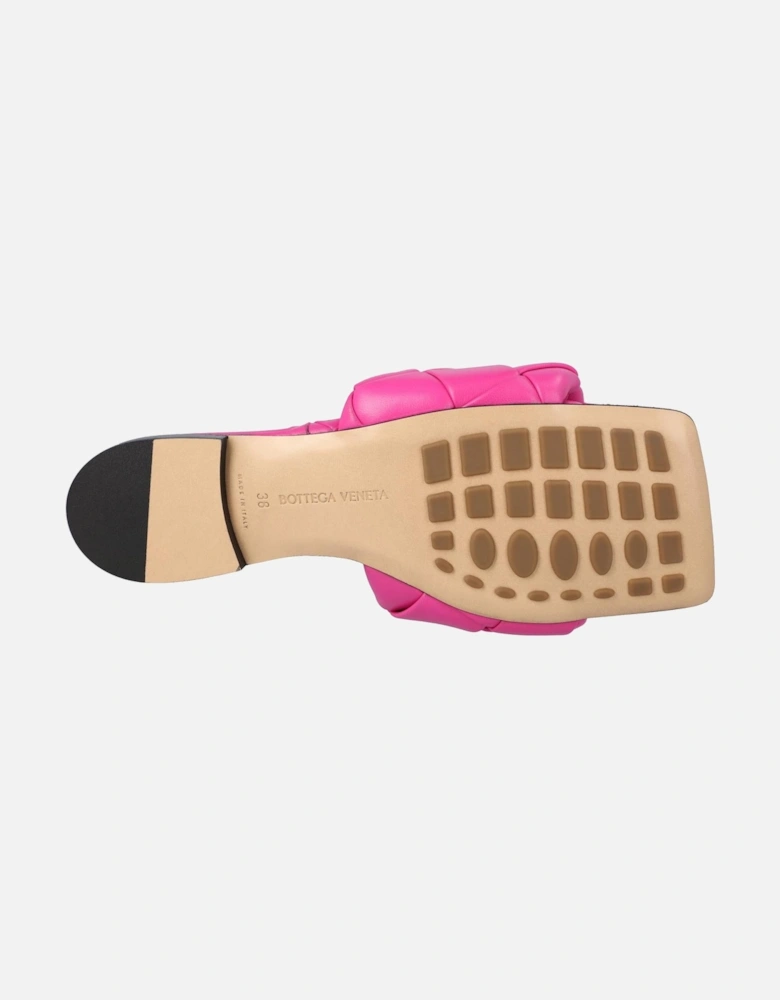 Intrecciato Leather Flat Sandals with Rubber-Injected Outsole