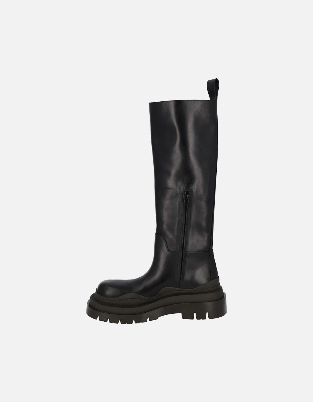 Stretch Leather Tall Boots