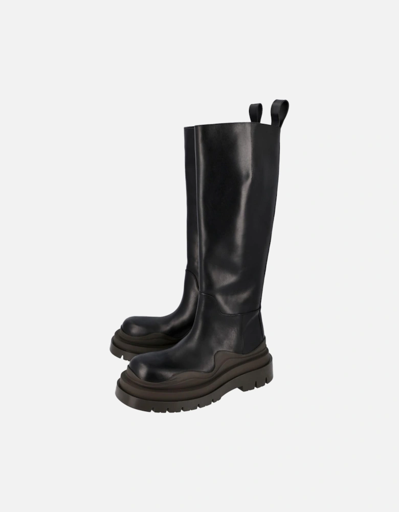Stretch Leather Tall Boots