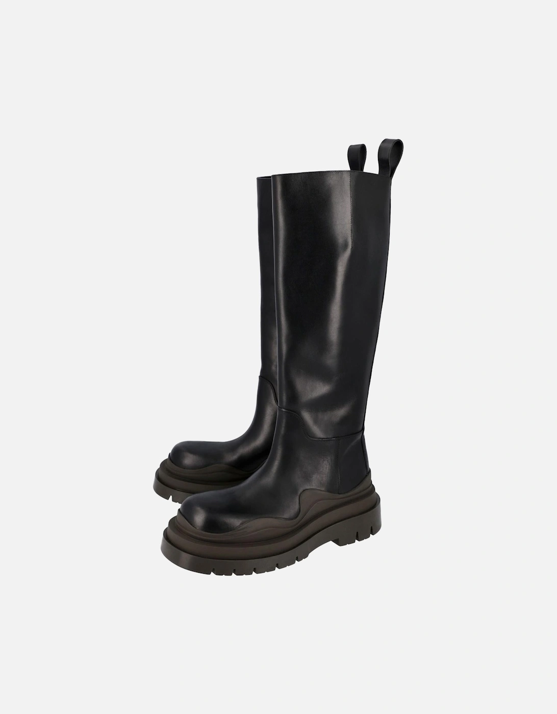 Stretch Leather Tall Boots