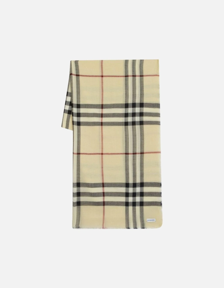 Wool Check Scarf - Neutral