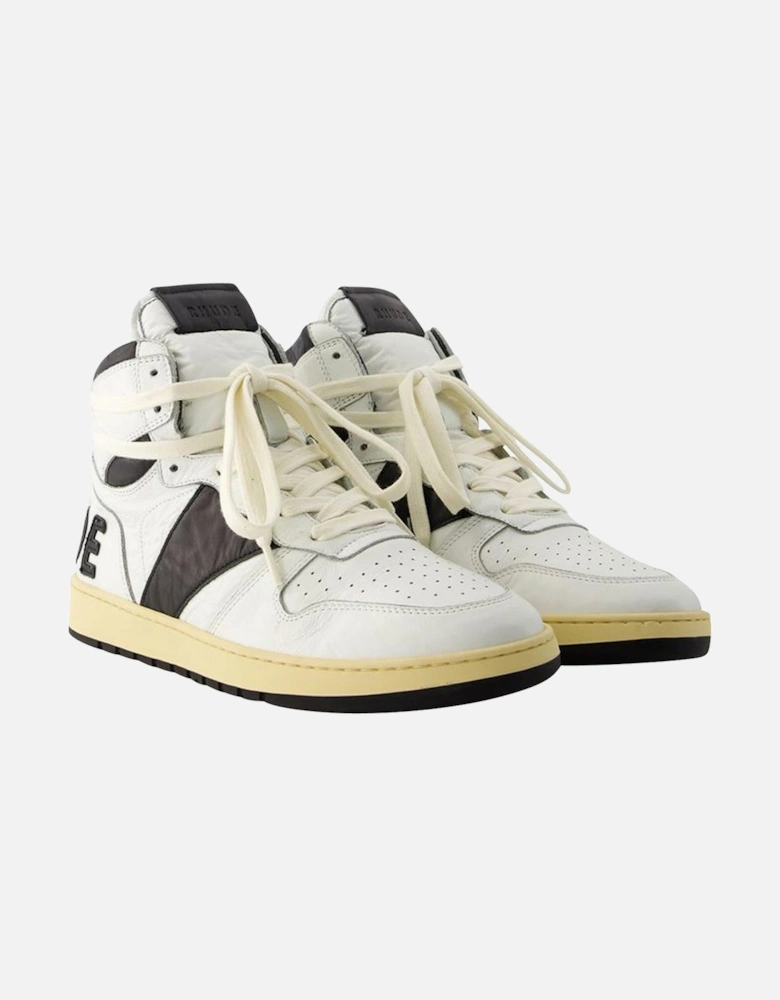 Bold and Unique Leather Sneakers with Rubber Sole - Top Laces