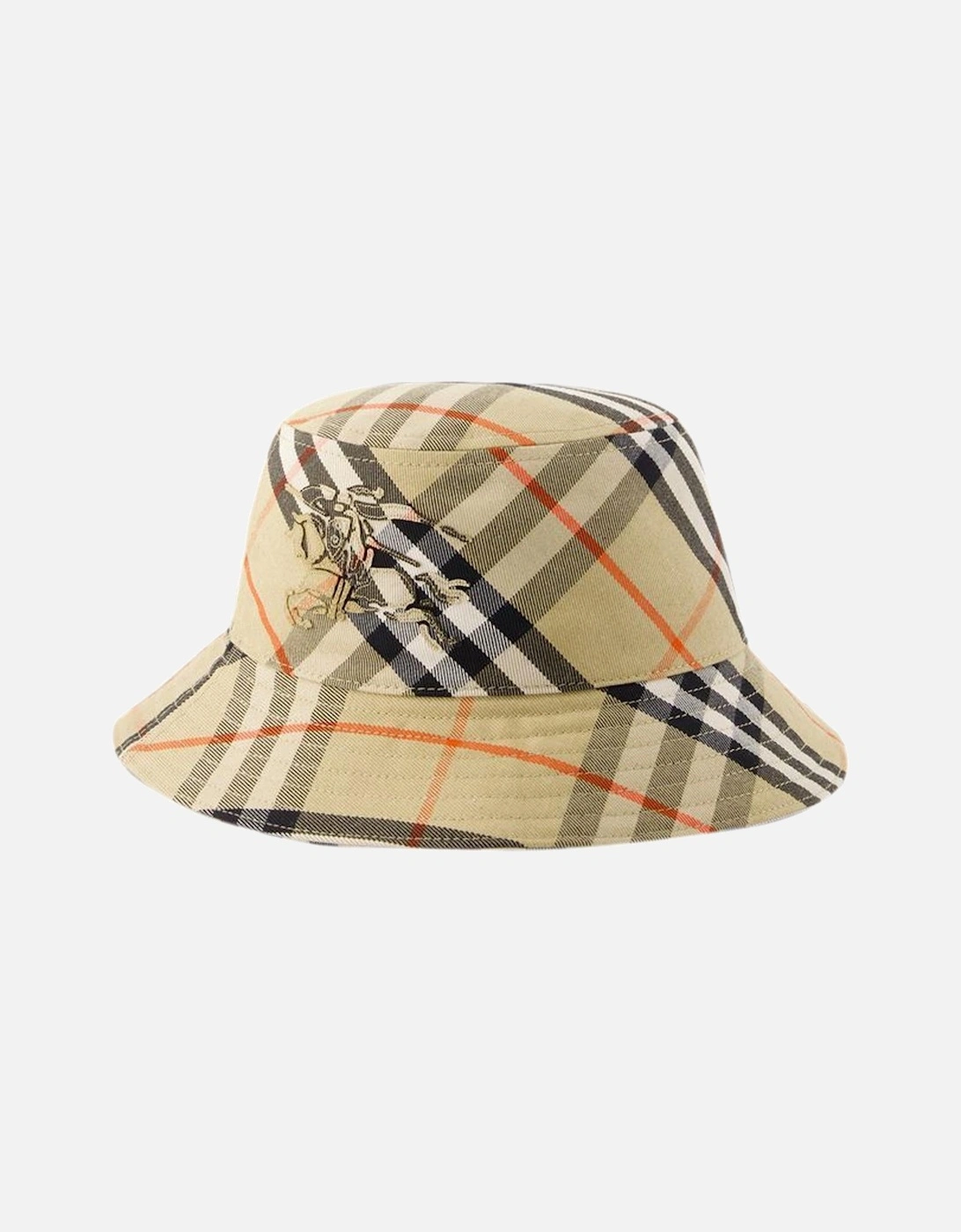 Beige Synthetic Bias Check Bucket Hat, 2 of 1