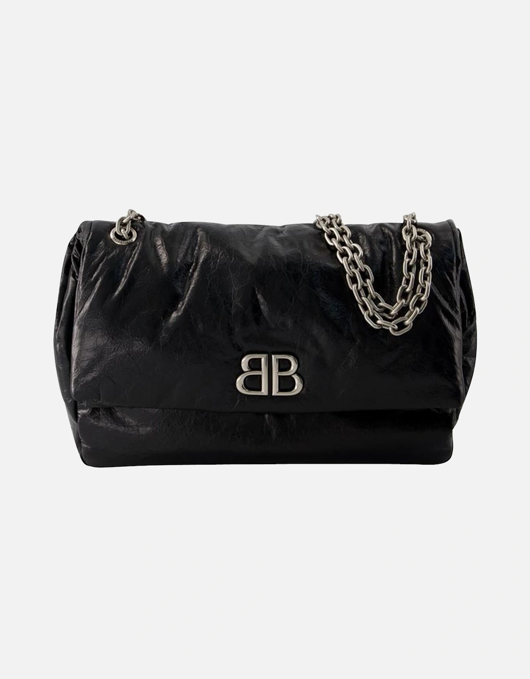 Creased Leather Hobo Bag with Magnetic Clasp, 5 of 4