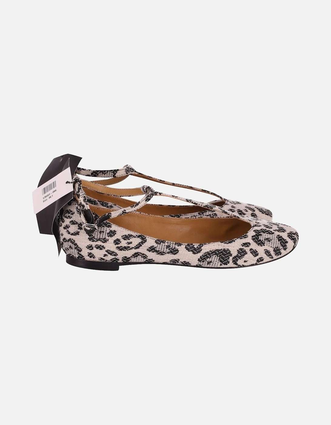 Leopard Print T-Strap Flats in Multicolor Canvas, 7 of 6