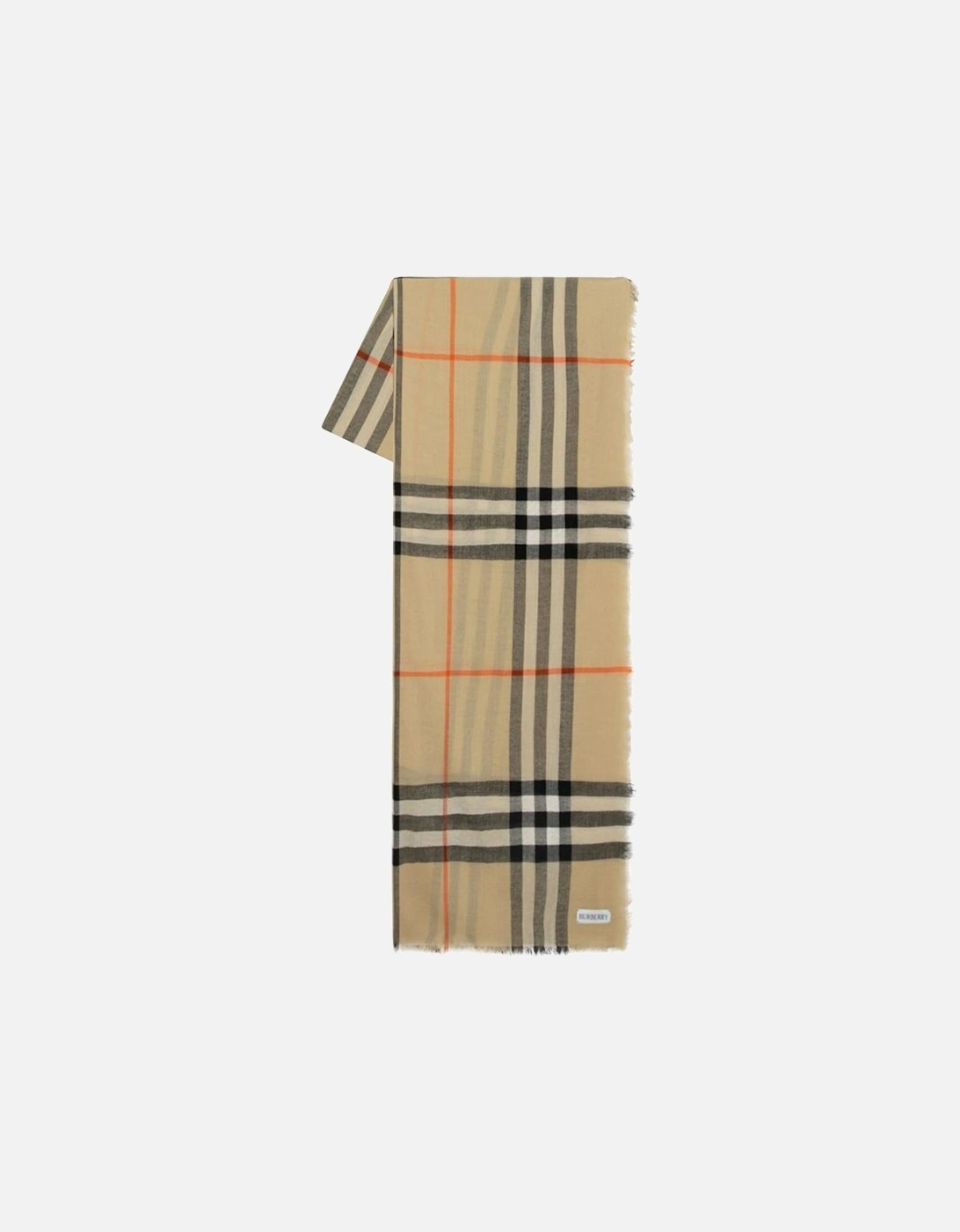 Beige Wool Check Scarf, 3 of 2