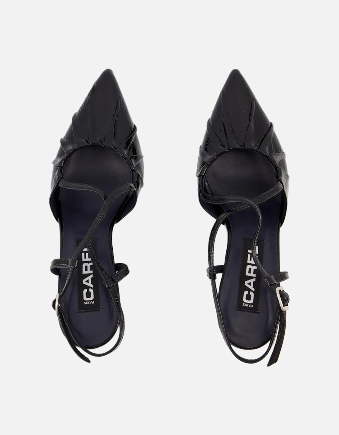 Leather Sandals with 50mm Heel in Black