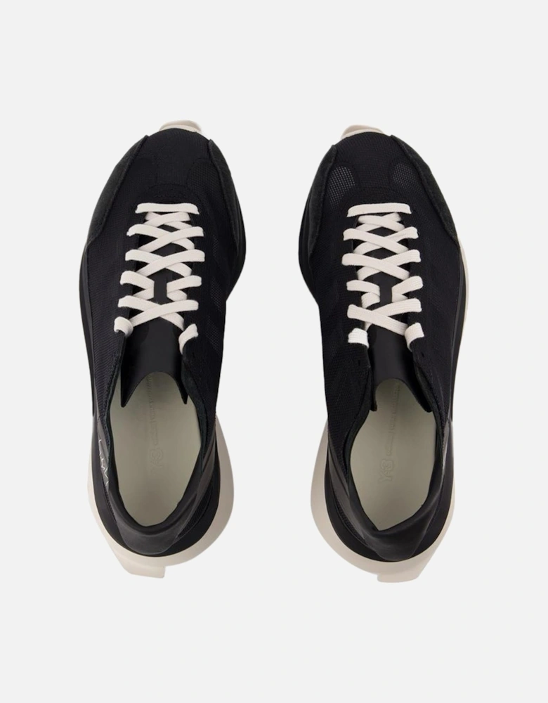 Black Leather Gendo Run Sneakers