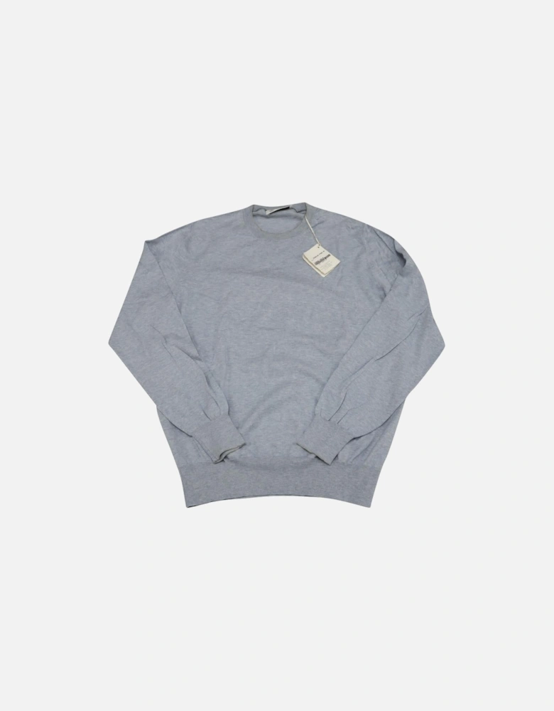 Light Blue Cotton Crewneck Sweatshirt