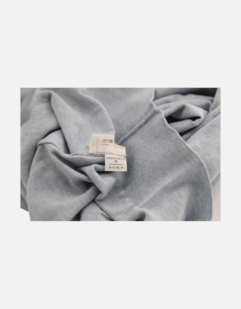 Light Blue Cotton Crewneck Sweatshirt