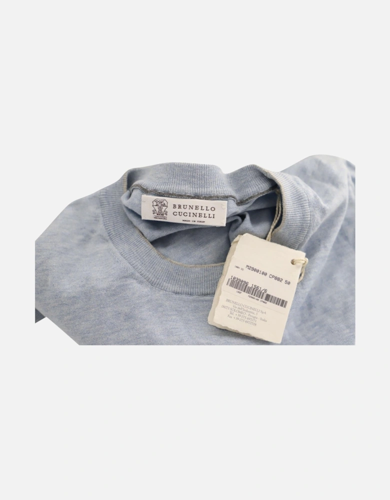 Light Blue Cotton Crewneck Sweatshirt