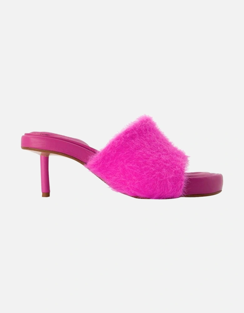 Le Babouche Fuzzy Kitten Heel Slides