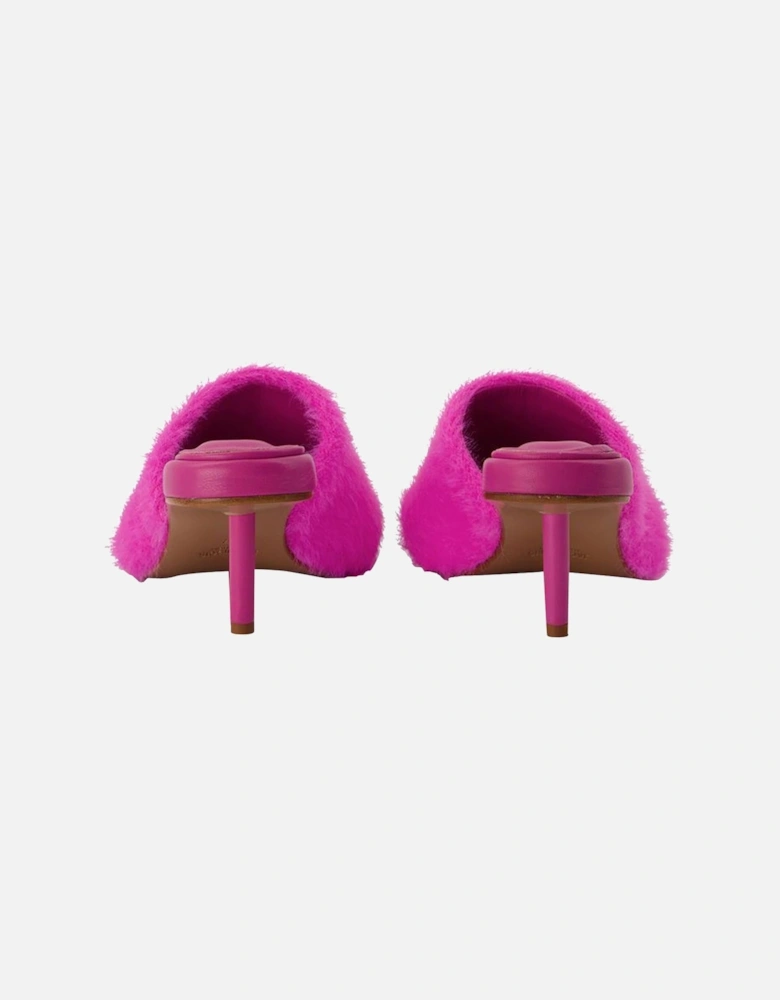 Le Babouche Fuzzy Kitten Heel Slides