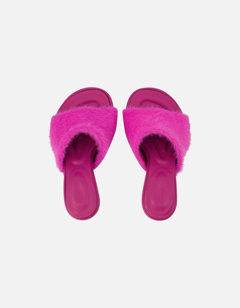 Le Babouche Fuzzy Kitten Heel Slides