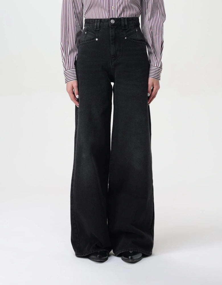 Wide Leg Jeans High Waist Denim Jeans Comfort Fit