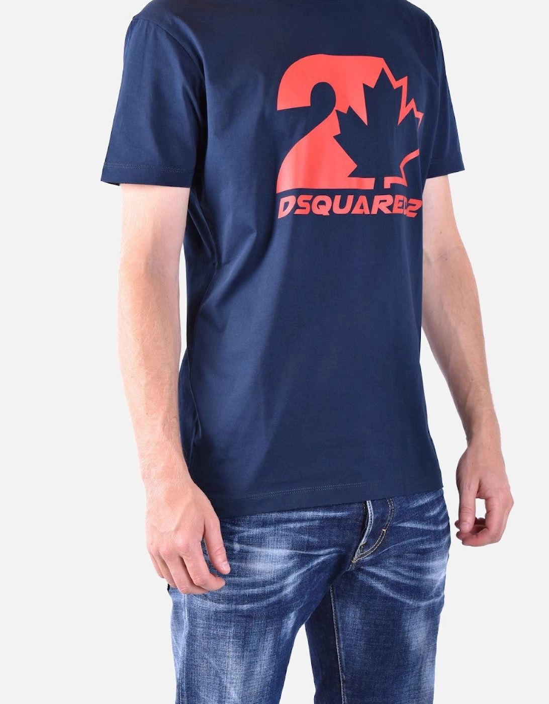 Printed Cotton Short Sleeve T-Shirt with Round Neck