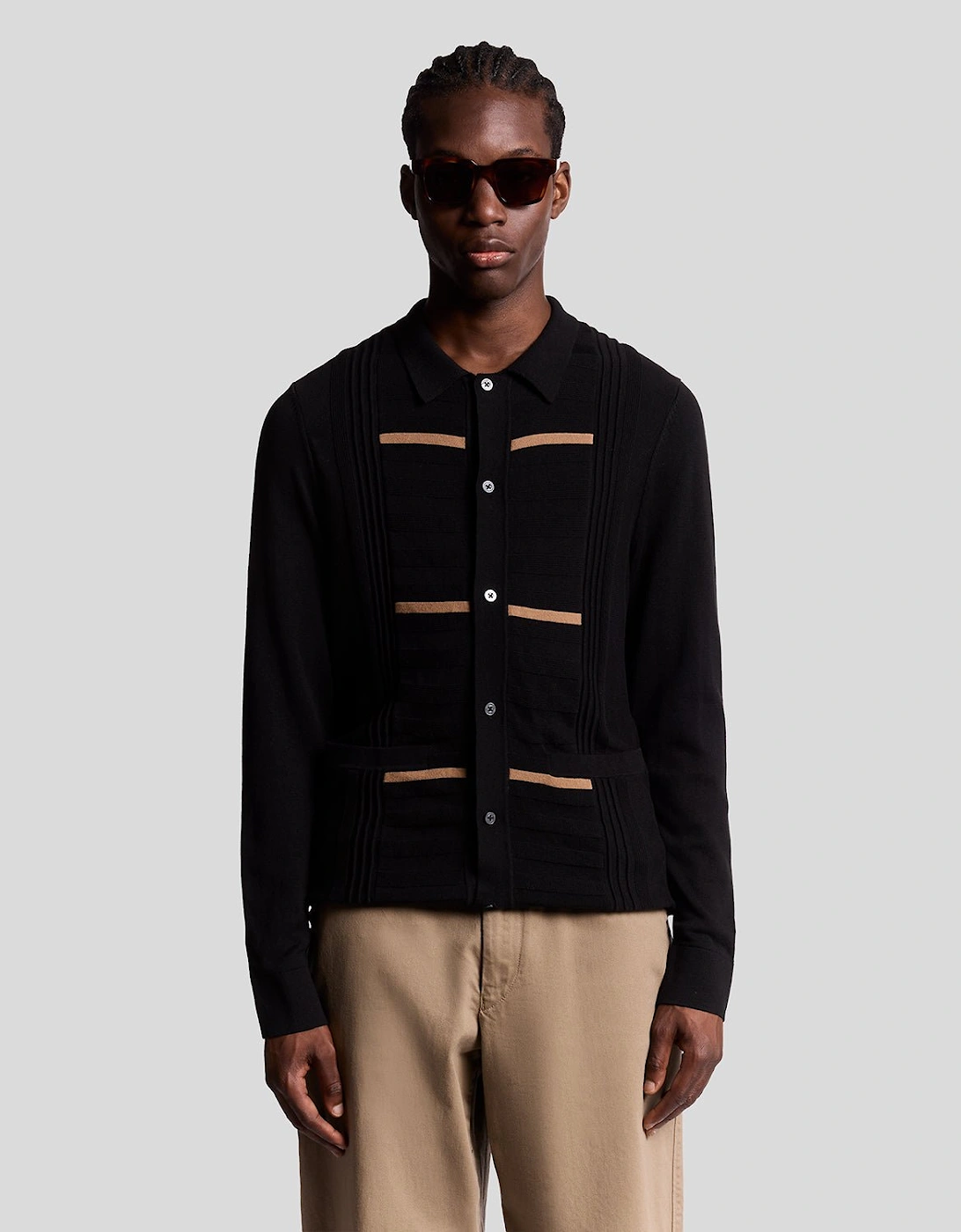 Striped Ottoman Collared Cardigan, 7 of 6