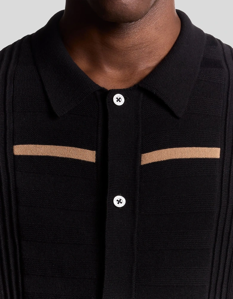 Striped Ottoman Collared Cardigan