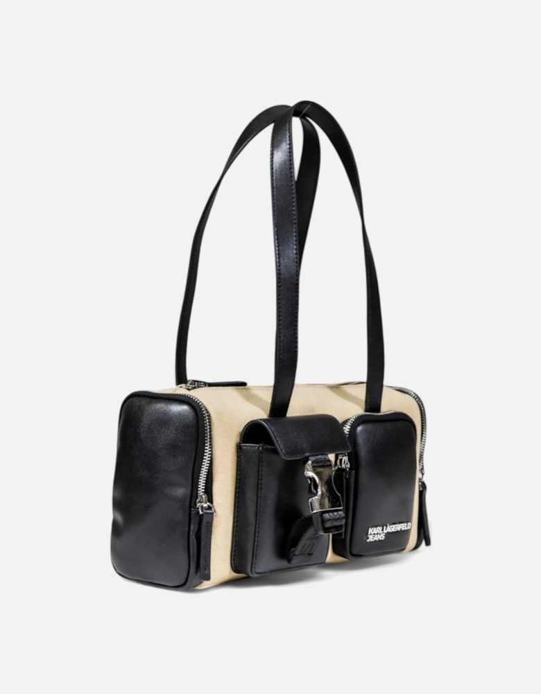 Stylish Zip Fastening Patterned Bag with Multiple Pockets
