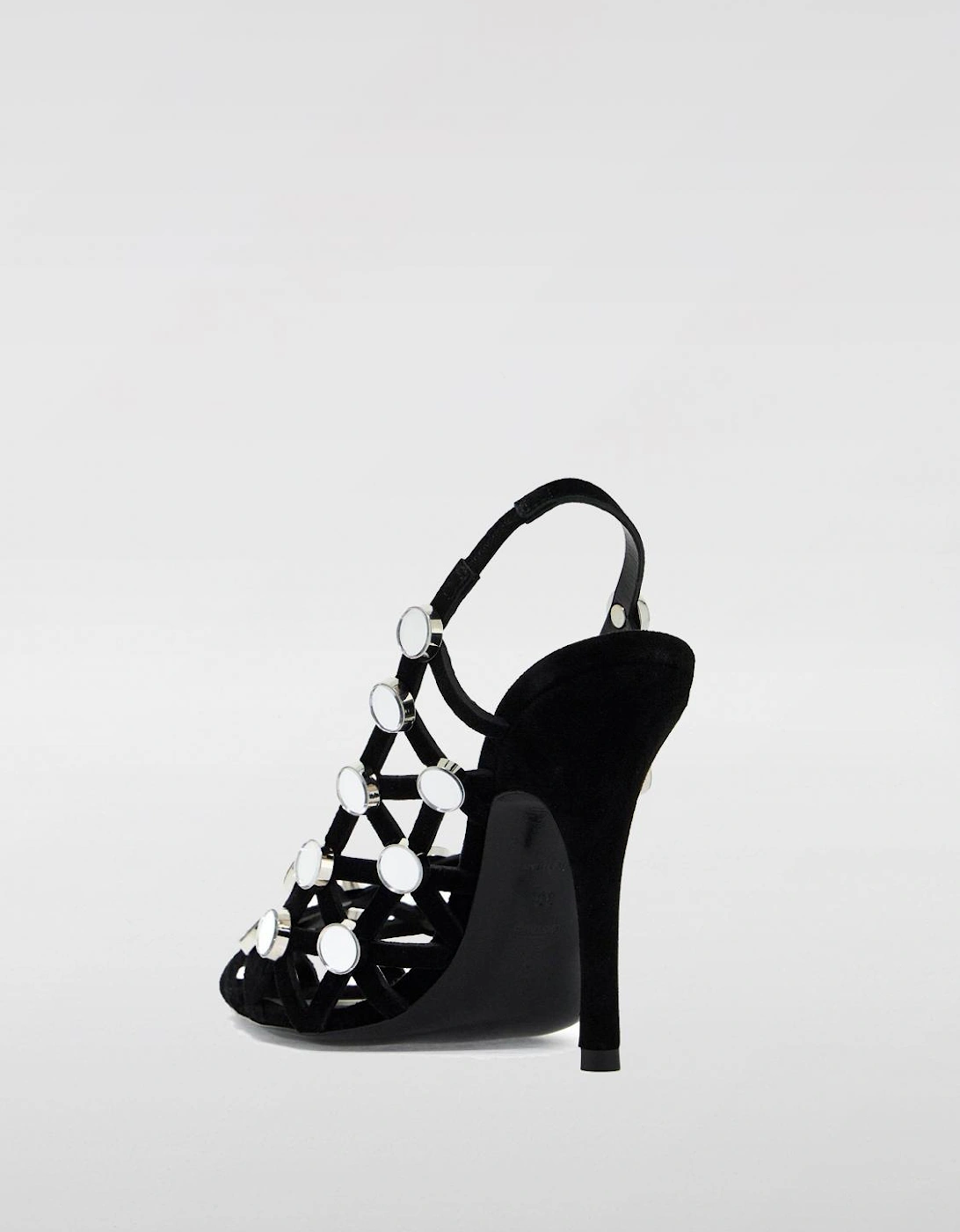 MirrorEmbellished Velvet Slingback Heels