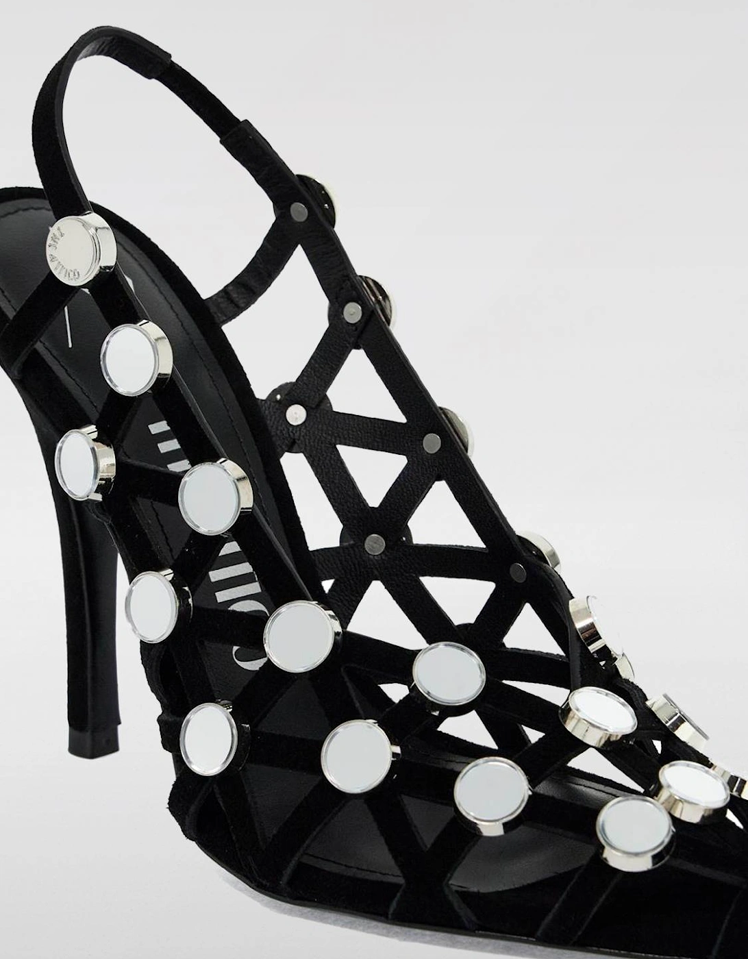 MirrorEmbellished Velvet Slingback Heels