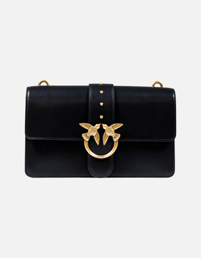 Hook Button Shoulder Bag with Inside Pockets