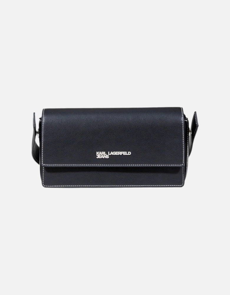 Handbag with Automatic Button Fastening and Inside Pockets