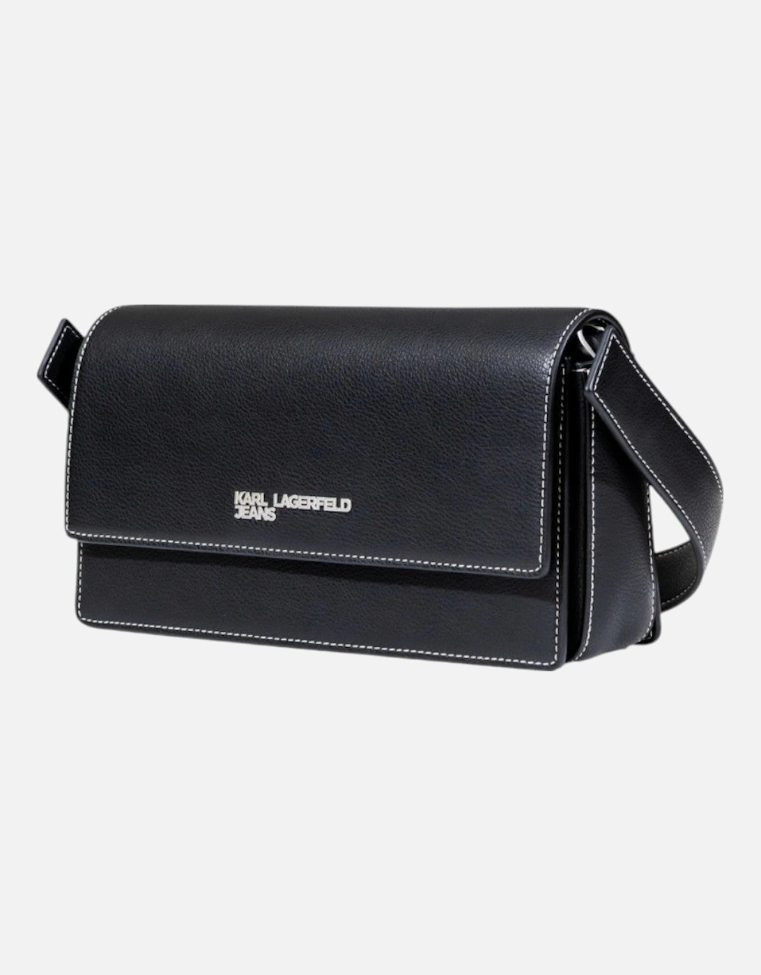 Handbag with Automatic Button Fastening and Inside Pockets
