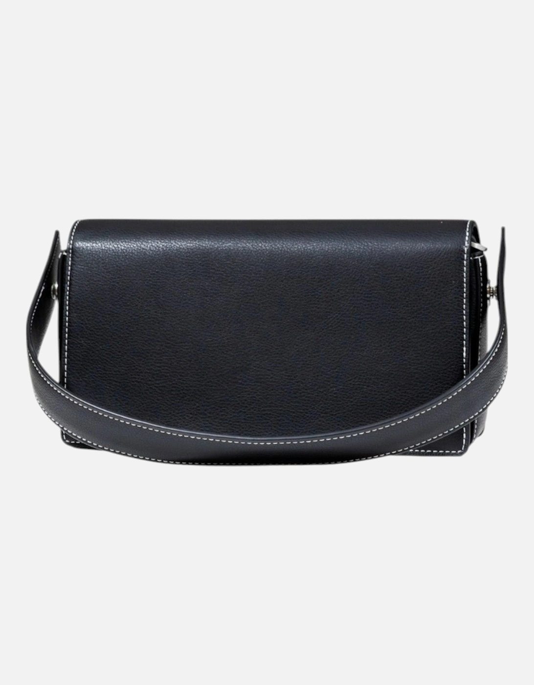 Handbag with Automatic Button Fastening and Inside Pockets