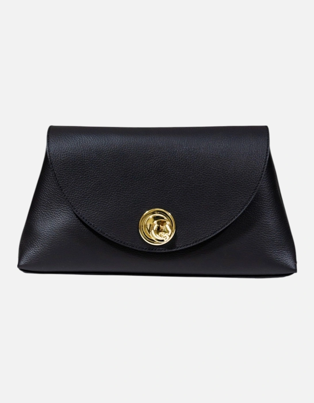 Leather Handbag with Automatic Button Fastening and Inside Pockets