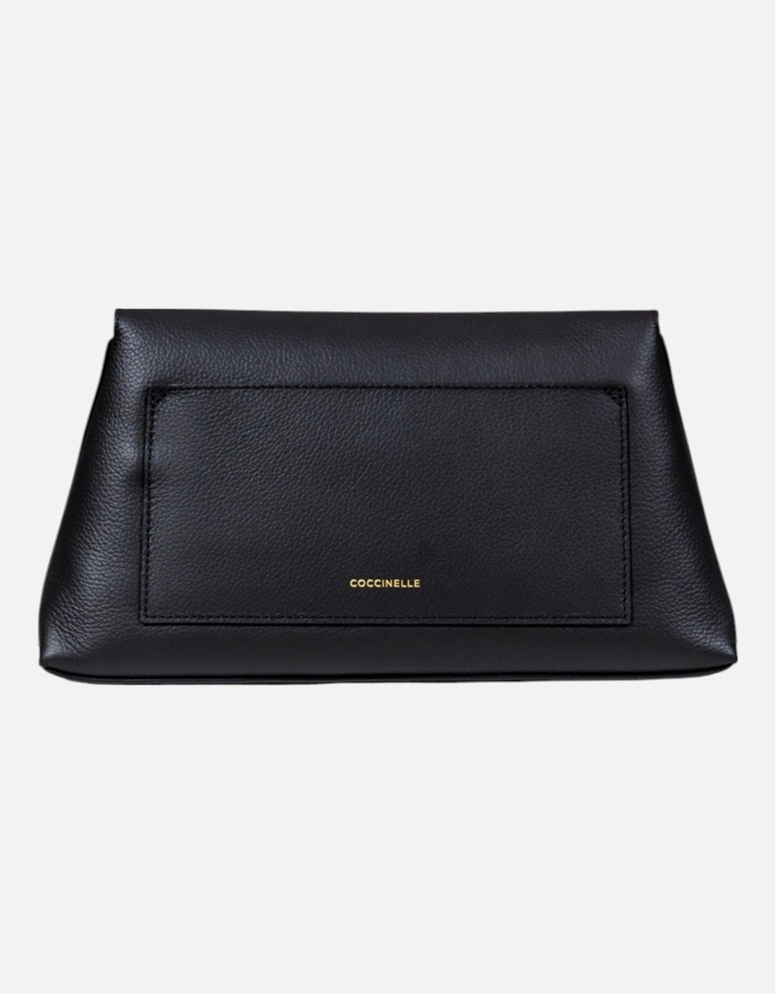 Leather Handbag with Automatic Button Fastening and Inside Pockets