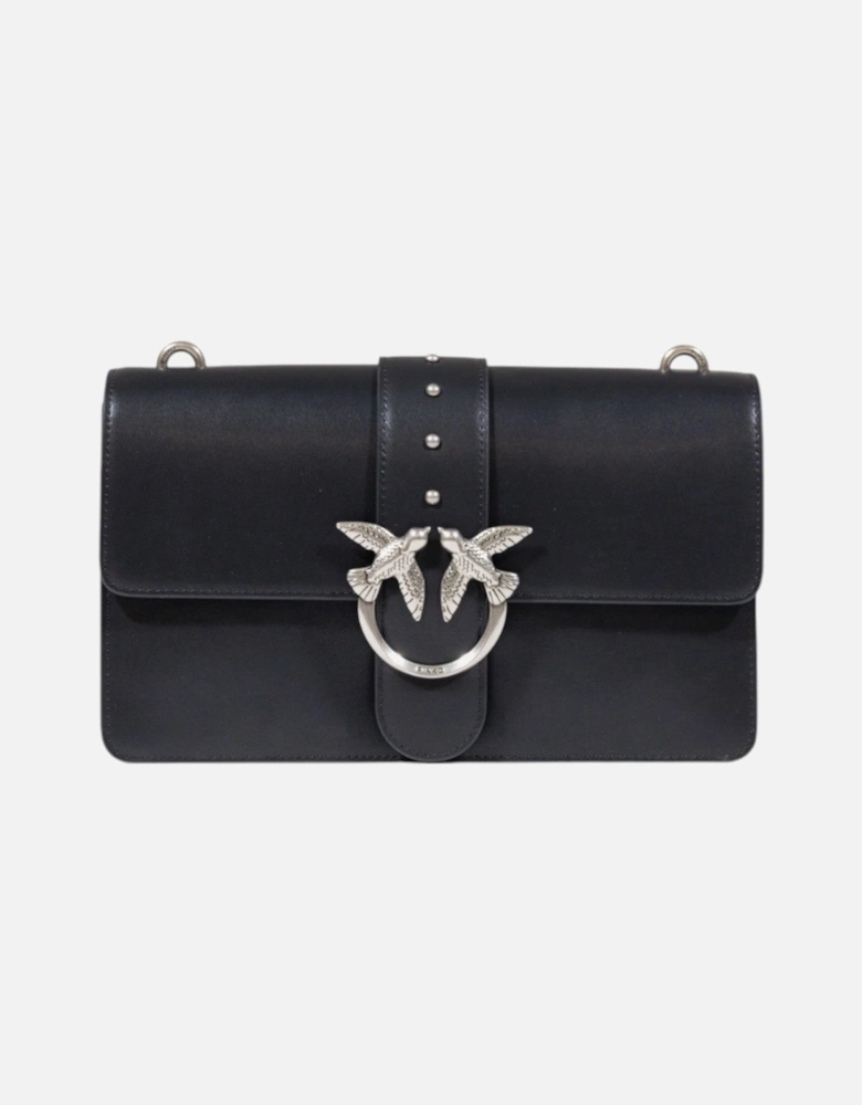 Hook Button Shoulder Bag with Inside Pockets