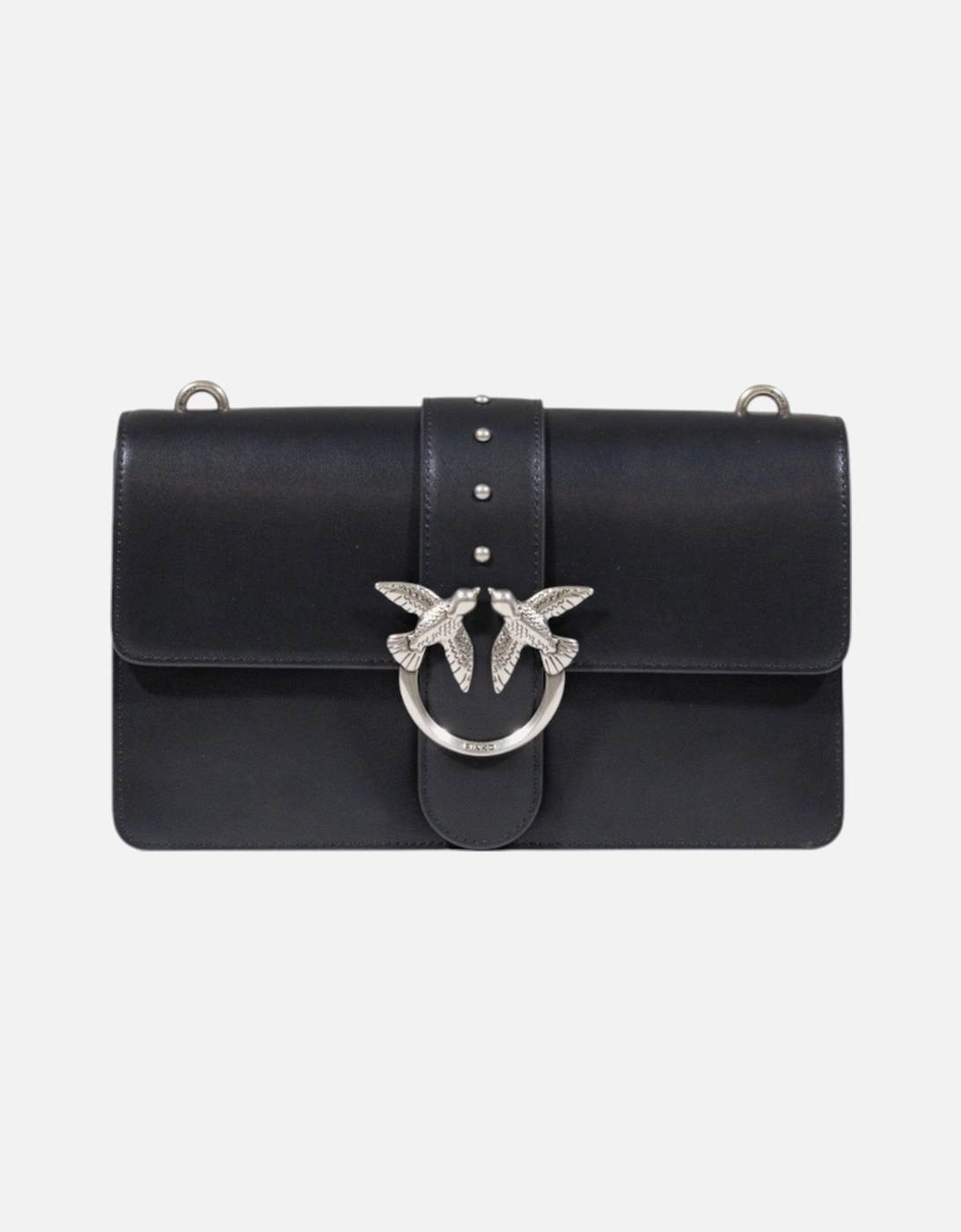 Hook Button Shoulder Bag with Inside Pockets