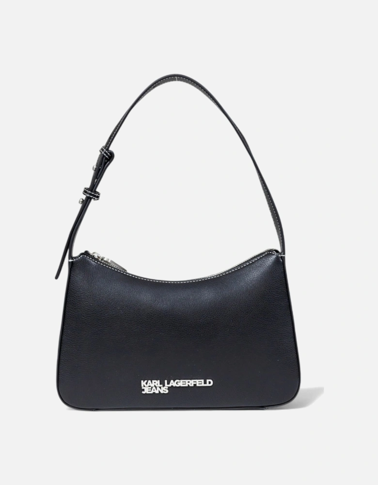 Faux Leather Handbag with Zip Fastening and Inside Pockets