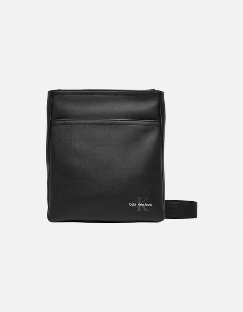 Compact Zip-Around Polyurethane Bag with Multiple Pockets