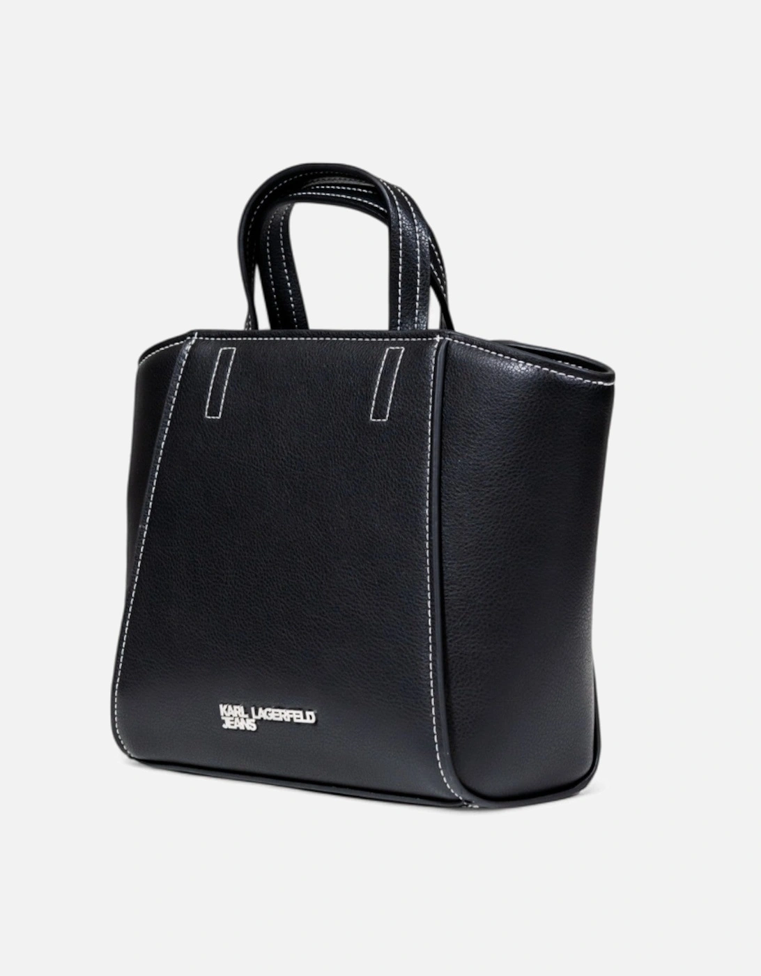 Faux Leather Handbag with Zip and Inside Pockets