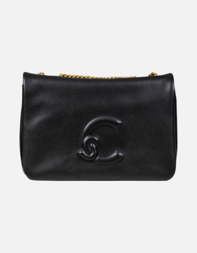 Leather Shoulder Bag with Button Fastening